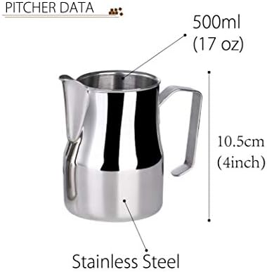 Kuguo 12, 17 or 25.6 oz 1.0mm Thickness Stainless Steel Milk Frothing Pitcher for Coffee Espresso Maker Foam Creamer Making Cup (17 oz (500ml)) - Image 2