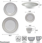 Mikasa Parchment 40-Piece Dinnerware Set, Service for 8, Durable Porcelain Plates, Bowls, and Mugs with Contemporary Design, Dishwasher Safe - Image 3