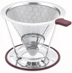 Stainless Steel Coffee Filter with Removable Stand, Travel Coffee Strainer by Wowcati