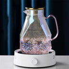 Water Pitcher 1600ml Pink Glass Water Pitcher with Lid Large Capacity Home Water Carafe Heat-Resistant Kettle for Hot/Cold Water Water Jug - Image 4