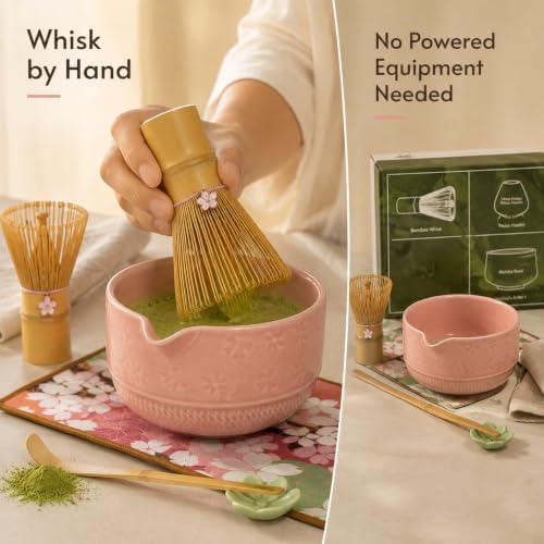 Bamboo Matcha Tea Set with Whisk and Bowl, Japanese-Style Home Practice - Image 3