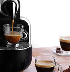 BOHEM'S Espresso Cups, 3.2 oz Small Demitasse Clear Glass Espresso Drinkware, Set Of Cups, Saucers and Stainless Steel mini Spoons + Free Glass Spoons (Set of 6) - Image 3