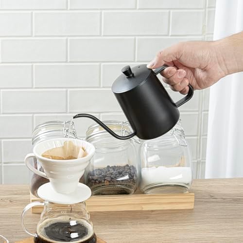Restaurantware Pour Over Kettle Pack of 1 Stainless Steel 20 oz Precision Spout Gooseneck Coffee Kettle With Ergonomic Handle, Corrosion-Resistant for Artisan Brewing, Black - Image 5