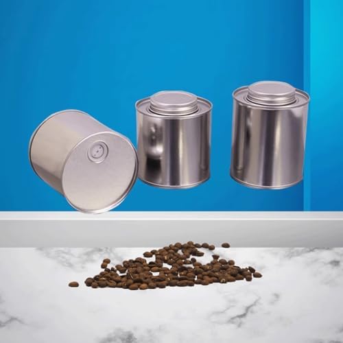 9 Pcs Silver Tinplate Coffee Bean Canister Airtight Tinplate Can Kitchen Canisters Tea Tin Can for Countertop Canister Sets - Image 4