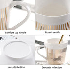 Coffee Mug Cup,Reflection Mug, Mirror Cups and Saucers, Anamorphic Cup and Saucer, Optical Illusion Cup and Saucer, for Cappuccino, Milks, Espresso, Tea, Coffee(Size:Horse) - Image 6
