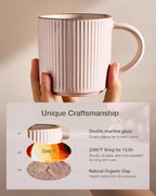 famiware Coffee Mug Set of 8, Star 12 oz Ceramic Mugs Cups Set with Handle - Image 5