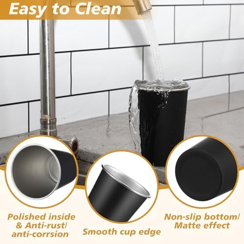 Mimorou 20 Pack 20 oz Stainless Steel Cups Metal Cup, Black - Image 3