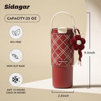 26 oz Insulated Stainless Steel Tumbler with Straw & Handle Plaid - Image 2