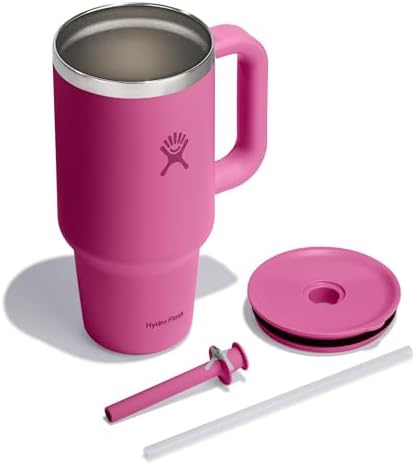 Hydro Flask 32 Oz Travel Tumbler with Handle, Lid and Straw - Insulated Stainless Steel in 32 Oz Reef Pink - Image 2