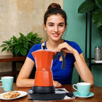LAOION 6 or 3 Cup Electric Moka Pot, Cafeteras Electricas Modernas-Orange - Image 6