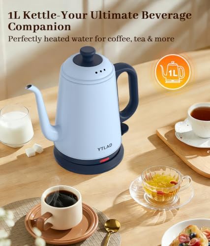 Gooseneck Electric Kettle 1L, 1000W, Pour-Over Coffee & Tea - Image 4