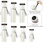 Double wall vacuum Leakproof stainless steel wide mouth insulated water bottle;tea tumbler with infuser,cup,lid;smart thermoses hot drinks;thermal flask ice coffee with led digital temperature display - Image 3
