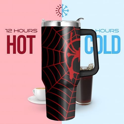 40 Oz Tumbler With Handle and Straw, Reusable Stainless Steel Travel Mug Keeps Drinks Cold & Hot, Leak Proof Insulated Tumbler for Water, Iced Coffee or Iced Tea for Woman Girl - Image 4