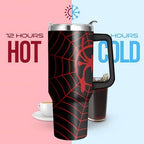 40 Oz Tumbler With Handle and Straw, Reusable Stainless Steel Travel Mug Keeps Drinks Cold & Hot, Leak Proof Insulated Tumbler for Water, Iced Coffee or Iced Tea for Woman Girl - Image 4