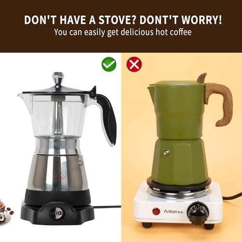 LAOION Cafeteras Electricas Modernas Moka Pot, Coffee Espresso Machine - Image 3
