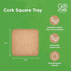 Go4Cork Cork Square Tray, Square Trivets and Square Coaster Set - Image 2