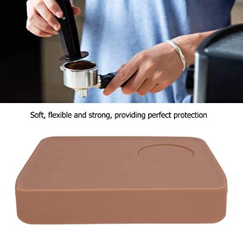 Silicone Coffee Tamper Mat, Coffee Tamper Mat, with Tamper Slot Silicone Tamping Mat Coffee Pad Tamp Station Tool (Brown) - Image 5
