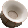 COHEALI Ceramic Tea Strainer with Holder Ru Kiln Porcelain Filter Fine Mesh Infuser for Loose Leaf Tea Brewing Beige by COHEALI