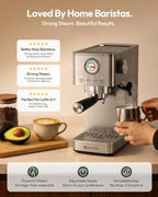 Maestri House Slim Espresso Machine with Milk Frother, 20 Bar Italian Pump - Image 3