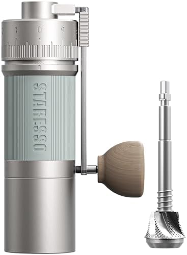 STARESSO D9 Manual Coffee Grinder, SwiftClean System | 0.008mm Ultra-Precise Adjustment | Professional Hand Grinder for Espresso, Pour Over (Starlight) by STARESSO