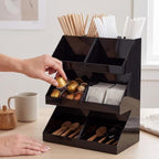 2 Pcs Acrylic Coffee Bar Organizer, Classic, 15.75 x 7.48 x 6.1 Inches - Image 3
