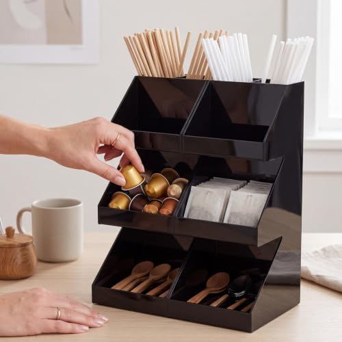 2 Pcs Acrylic Coffee Bar Organizer, Classic, 15.75 x 7.48 x 6.1 Inches - Image 3