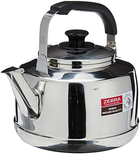 Extra Large Size 7.5 Liter Zebra Polished Mirror Finish Stainless Steel Whistling Canister Stovetop Teakettle Tea Kettle Teapot, Gas Electric Induction Compatible - Image 3