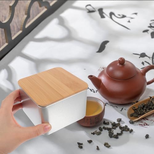 3pcs Bamboo Tea Tin Xmas Tea Canister with Lid for Loose Leaves - Image 3