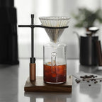 Adjustable Pour Over Coffee Stand - Vintage Dripper Station with Wooden Base, Tools for Home & Cafe - Image 2
