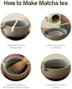 8pcs/set Matcha Set With Whisk Vintage Coarse Pottery Matchaset Ceramic Bowl(Moon white 8pcs) - Image 7