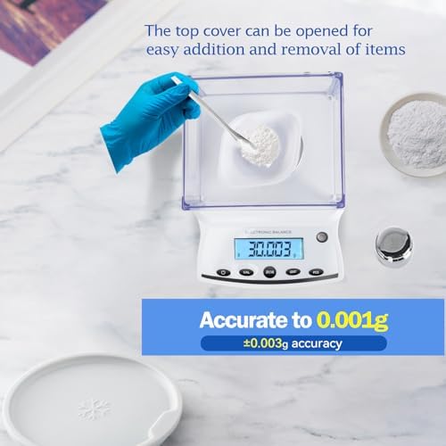 Lab Analytical Balance Scale 500g x 0.001g High Precision Laboratory Analytical Scale with Windshield, RS232 Interface – Lab Jewelry Scientific Use - Image 2