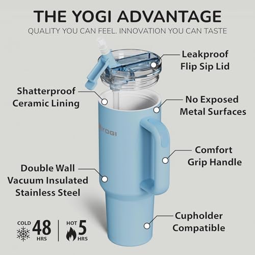 YOGI 30oz Tumbler with Straw - Cielo - Image 3