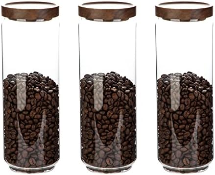 Glass Storage Jars 44 Oz 3 Pack by HOMTOP