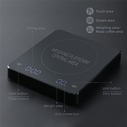 Coffee Electronic Scales Pour Over Espresso 3kg 0.1g LED Auto Timer Smart Kitchen Scale - Image 2