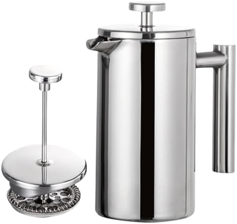 350ml/800ml/1000ml Coffee Maker Pot French Press Stainless Steel Double Walled Insulated(350ml) by Unknown