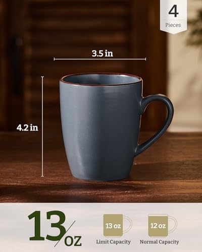 famiware Venus Coffee Mugs Set of 4, 13 oz Ceramic Stoneware Mug Cup Set - Image 4
