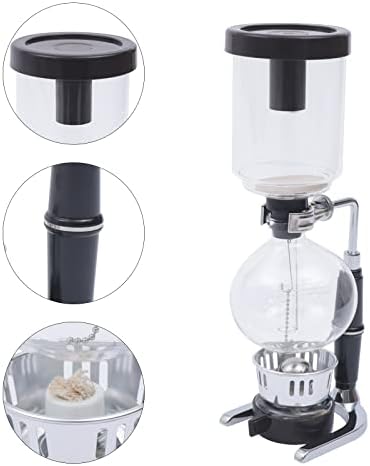 Vacuum Coffee Pot, 5 Cups(500ml), Siphon Syphon Coffee Maker, Borosilicate Glass, Stainless Steel, Black - Image 3