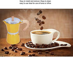 Gavigain Classic Italian Coffee Pot 6 Cup/10 Oz Stovetop Espresso Maker for Gas & Electric Stove Top for Greca Coffee Maker, Cafeteras or Latte Yellow - Image 3