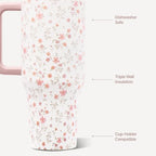HydroJug Traveler 40oz, Insulated Tumbler with Handle & Straw, Magnolia - Image 3