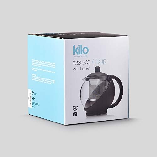 Kilo D07 4-Cup Glass Teapot with Stainless Steel Infuser 1400ml - Image 6