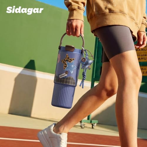 26 oz Insulated Stainless Steel Tumbler with Straw & Handle Cowboy - Image 7