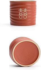 Chinese Porcelain Wedding Tea Cup Teapot Set, Ceramic Tea Set for Wedding Party Housewarming Home Decoration (1 teapot 6 tea cups 1 round tray) - Image 4