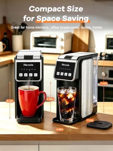Horavie Hot & Iced Single Serve Coffee Maker for Coffee Pods & Ground - Image 2