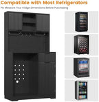 kepptory 72" Mini Fridge Cabinet with Storage, Coffee Bar Cabinet with Mini Fridge, Tall Coffee Bar Station with RGB LED Light, Wine Glass Holder, for Home Kitchen Living Room, Black - Image 6