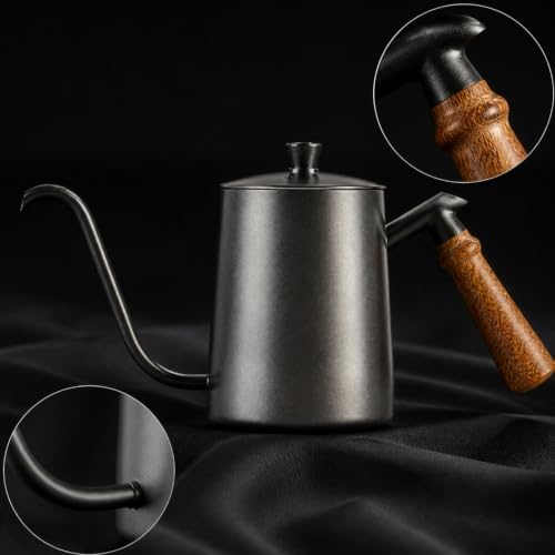 Baoblaze Gooseneck Coffee Pouring Kettle Stainless Steel Painted Finish Cylindrical Body Secure Lid Top Knob Controlled Stream For Pour Over - Image 7