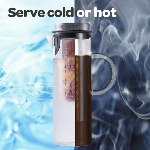 Hydracy Cold Brew Coffee Pitcher,Borosilicate Glass Iced Tea Maker 52oz - Image 3