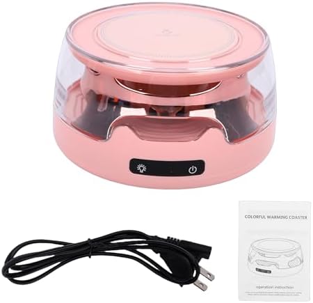 Buachois Mug Warmer, Smart Electric Coffee Heating Plate for Desk with 4 Temp Settings and Colorful Lights, Coffee Accessories for Milk, Tea, Candle, Ideal Gifts for Women Men (Pink) - Image 6