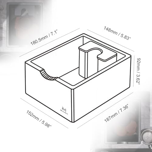 Espresso Knock Box, Tamping Station, Non-Slip Base, Black - Image 5