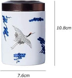 HEXEH Tea Tins Metal Lid Painted Celadon Loose Leaf Tea Canister Small Portable Sealing Jar Storage Tea Warehouse Tea Sets Tea Storage Container (Color : C) - Image 2