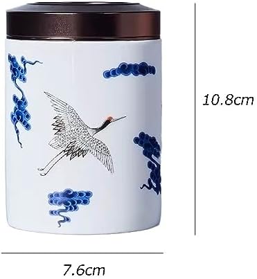 HEXEH Tea Tins Metal Lid Painted Celadon Loose Leaf Tea Canister Small Portable Sealing Jar Storage Tea Warehouse Tea Sets Tea Storage Container (Color : C) - Image 2
